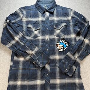 Kuhl Men's Blue and White Plaid Button-Down Shirt NWT